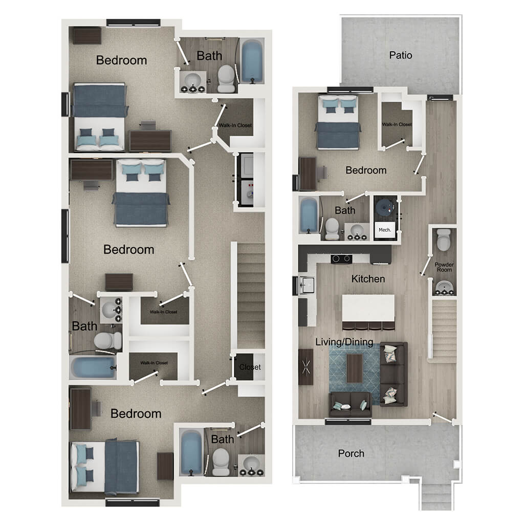 4BR/4.5BA – Campbell A floor plan