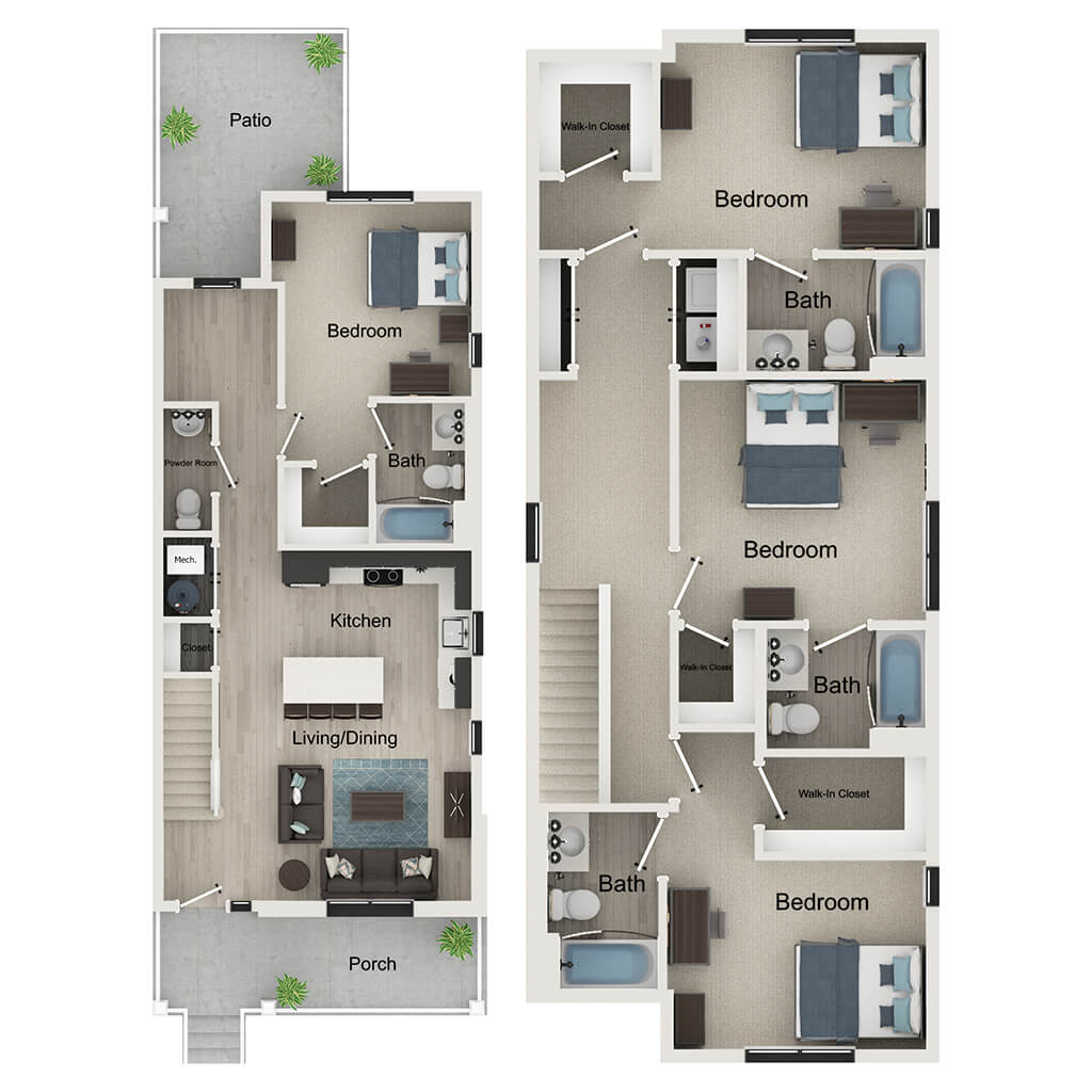 4BR/4.5BA – Heath floor plan